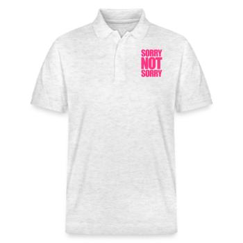 Not Sorry - Stanley/Stella Unisex Organic Polo Shirt PREPSTER - heather white - Front - Roxy (174cm) & Andy (188cm)