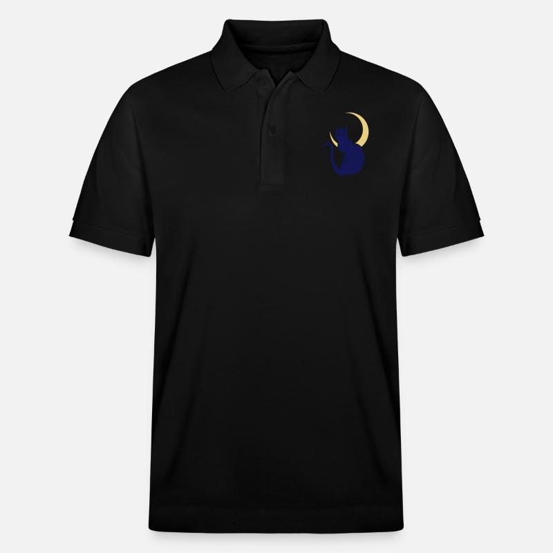 Night Cat - Stanley/Stella Unisex Bio-Poloshirt PREPSTER - Schwarz