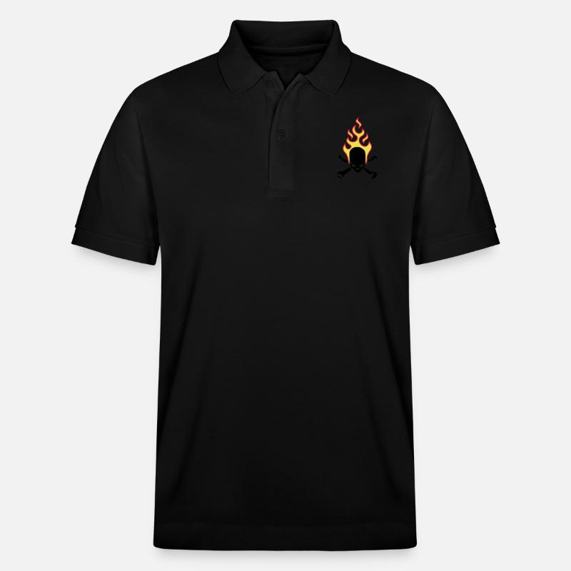 fire_skull_bones_b_3c - Polo PREPSTER bio Stanley/Stella Unisexe - noir