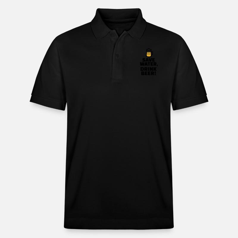 Save Water Drink Beer - Polo PREPSTER bio Stanley/Stella Unisexe - noir