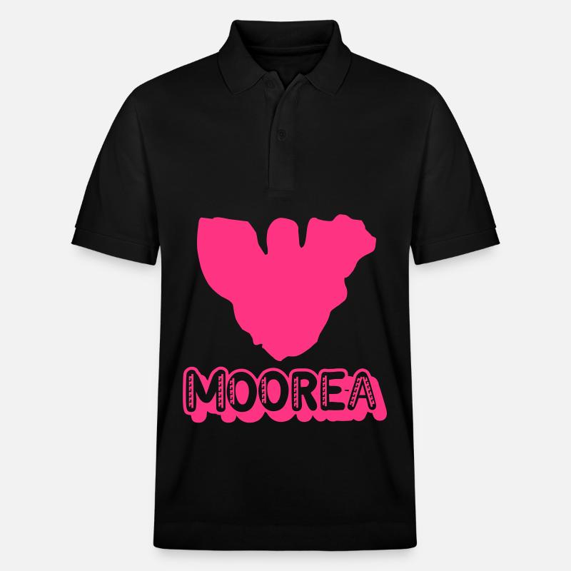 moorea map - Polo PREPSTER bio Stanley/Stella Unisexe - noir