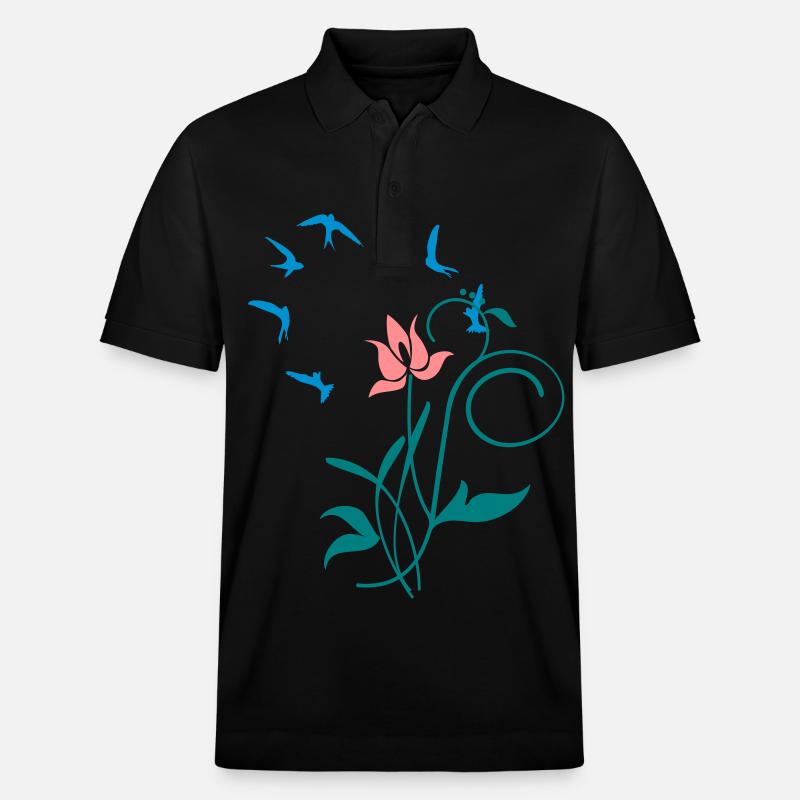Orchidee / orchid (2c) - Polo PREPSTER bio Stanley/Stella Unisexe - noir