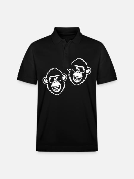 Monkey Funny Cool - Stanley/Stella Unisex Organic Polo Shirt PREPSTER - black