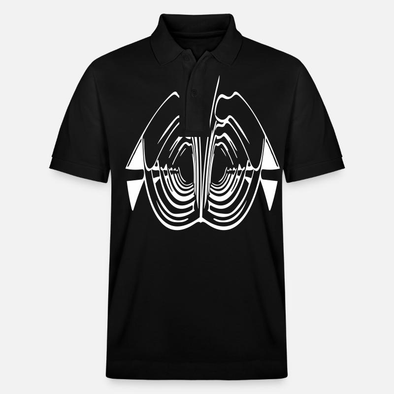 Abstrakte Rippen Kunst - Stanley/Stella Unisex Bio-Poloshirt PREPSTER - Schwarz