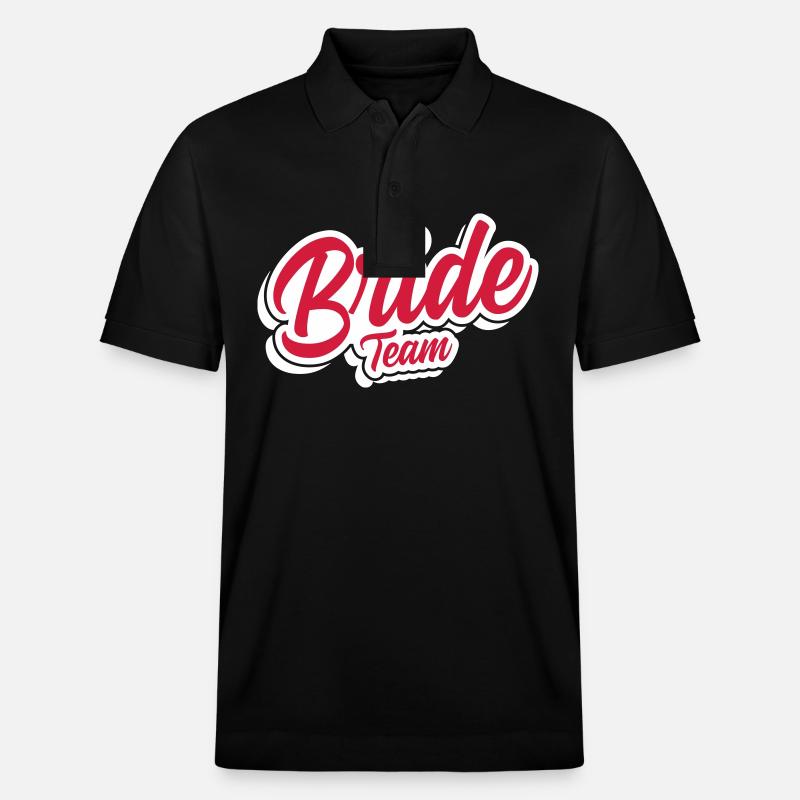 Team Bride Wedding Saying - Stanley/Stella Unisex Organic Polo Shirt PREPSTER - black