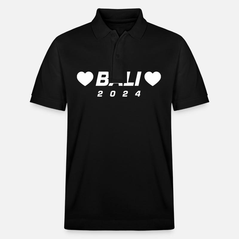 Bali 2024 Herz - Stanley/Stella Unisex Bio-Poloshirt PREPSTER - Schwarz