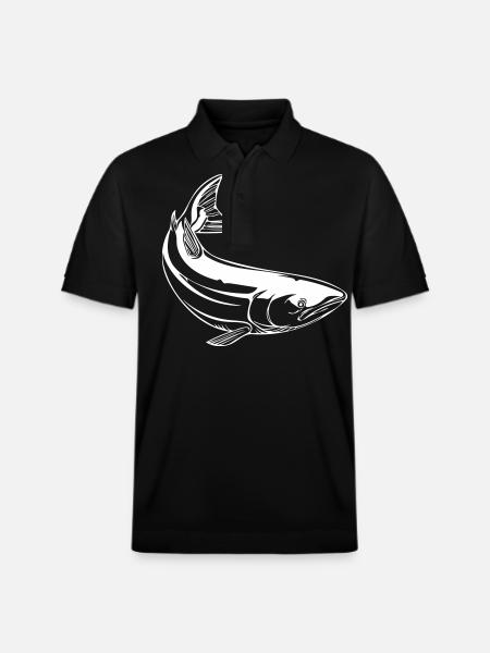 Vector fish motif - Stanley/Stella Unisex Organic Polo Shirt PREPSTER - black