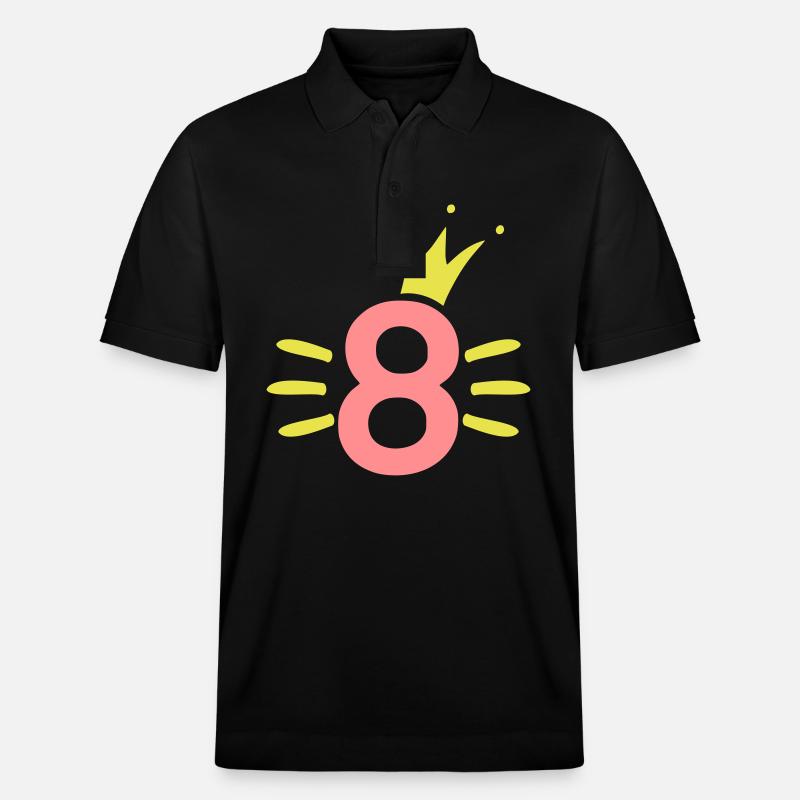 Couronne du 8e anniversaire - Polo PREPSTER bio Stanley/Stella Unisexe - noir