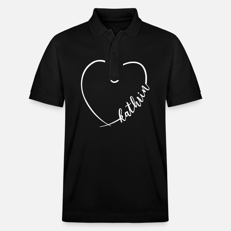 Kathrin Nom Calligraphie Coeur - Polo PREPSTER bio Stanley/Stella Unisexe - noir