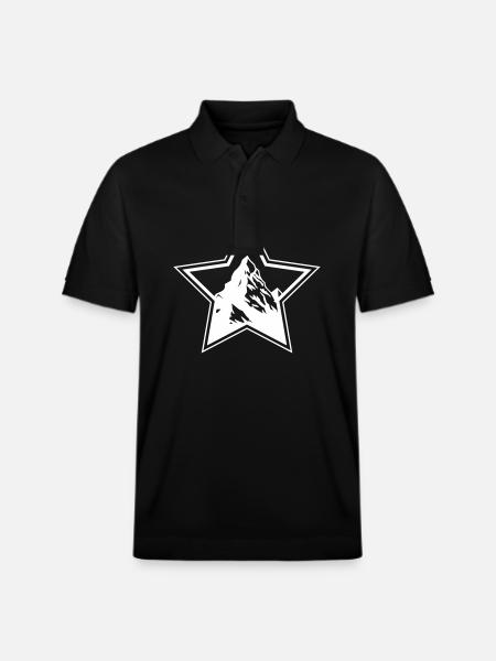 Mountains Symbol Star - Stanley/Stella Unisex Organic Polo Shirt PREPSTER - black