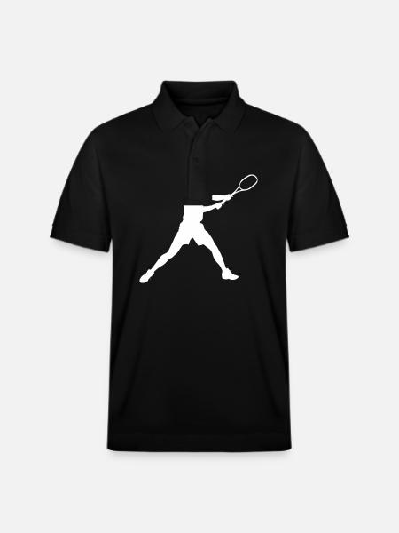 Tennis Player Silhouette - Stanley/Stella Unisex Organic Polo Shirt PREPSTER - black