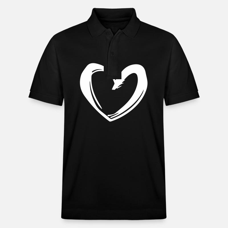 Illustration d’icône de cœur - Polo PREPSTER bio Stanley/Stella Unisexe - noir