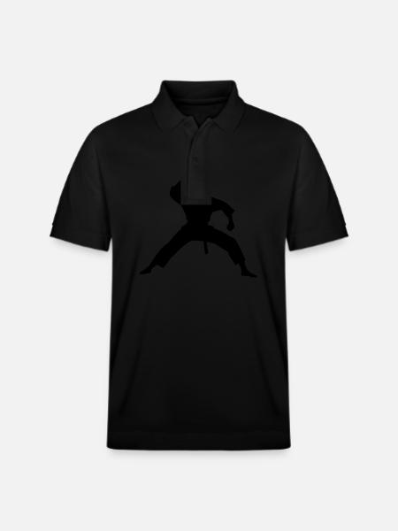 Karate Man Silhouette - Stanley/Stella Unisex Organic Polo Shirt PREPSTER - black
