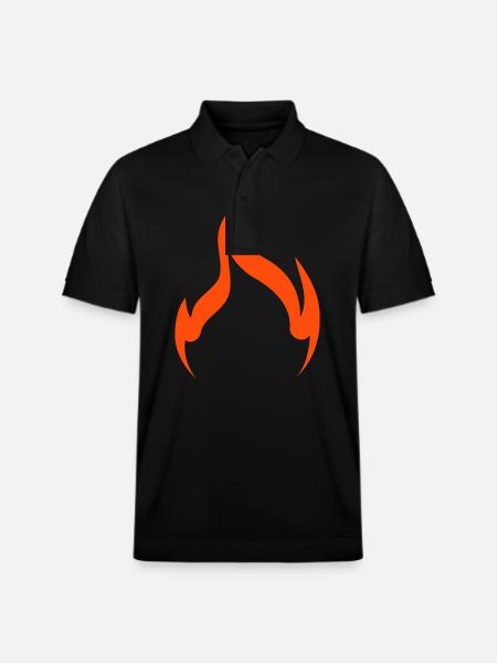 Fire Flame Outline Simple - Stanley/Stella Unisex Organic Polo Shirt PREPSTER - black