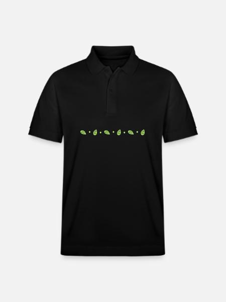 Small Leaves Line - Stanley/Stella Unisex Organic Polo Shirt PREPSTER - black