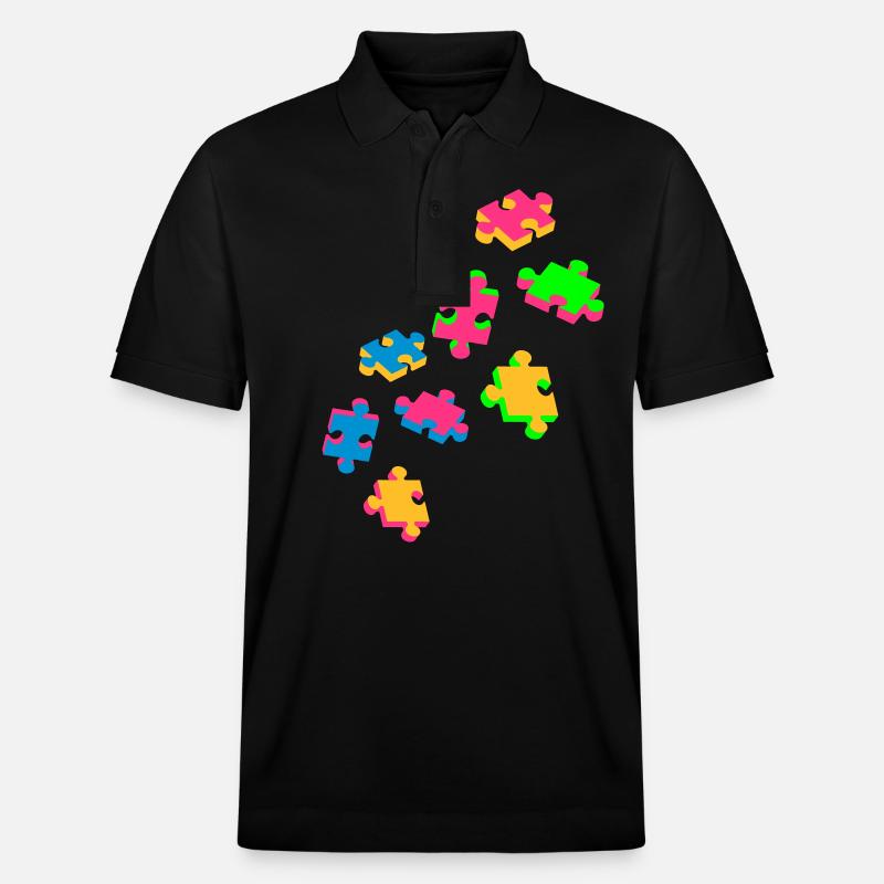 quatre pièces de puzzle - Polo PREPSTER bio Stanley/Stella Unisexe - noir