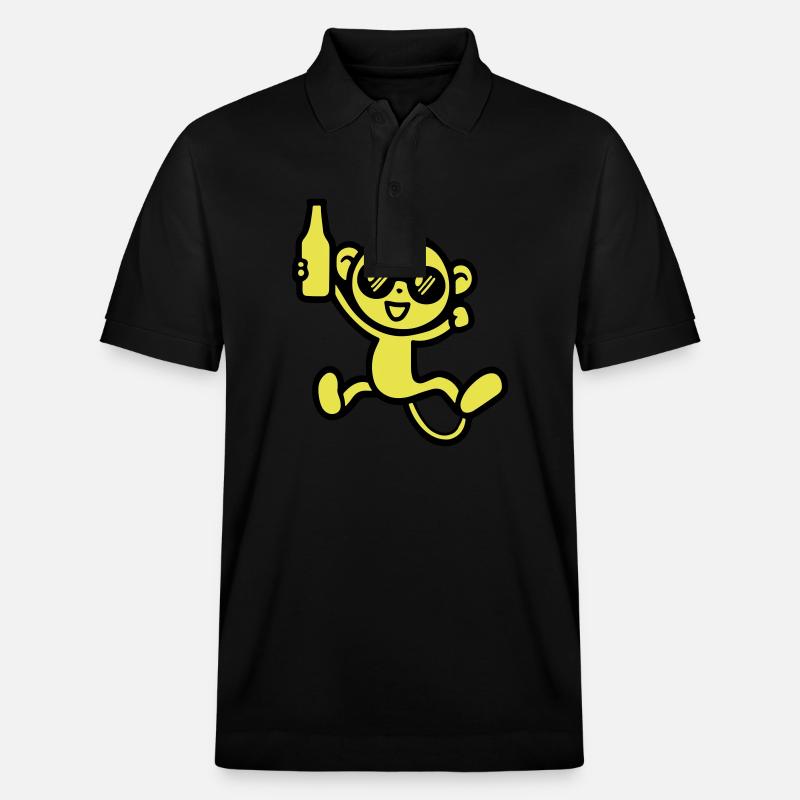 Monkey Party Bière Drôle - Polo PREPSTER bio Stanley/Stella Unisexe - noir