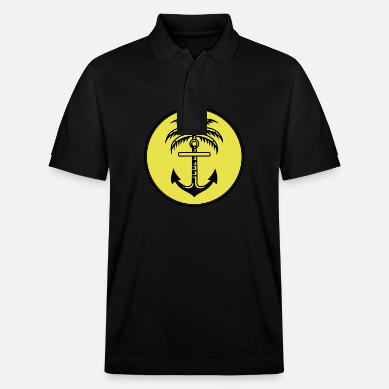 Icône d’ancre de palmier - Polo PREPSTER bio Stanley/Stella Unisexe - noir