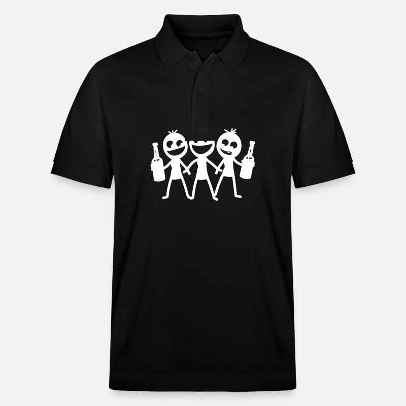 Strichmännchen Junggesellenabschied - Stanley/Stella Unisex Bio-Poloshirt PREPSTER - Schwarz