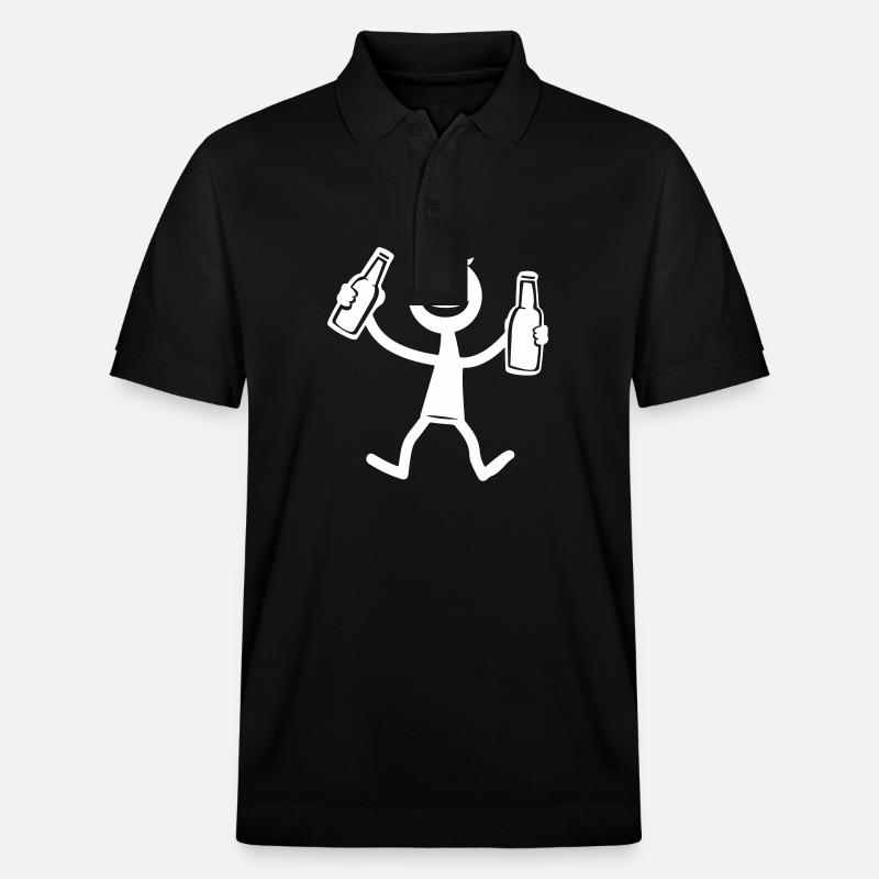 Boire de la bière - Polo PREPSTER bio Stanley/Stella Unisexe - noir