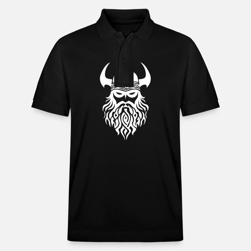 Casque Viking Guerrier Valhalla - Polo PREPSTER bio Stanley/Stella Unisexe - noir