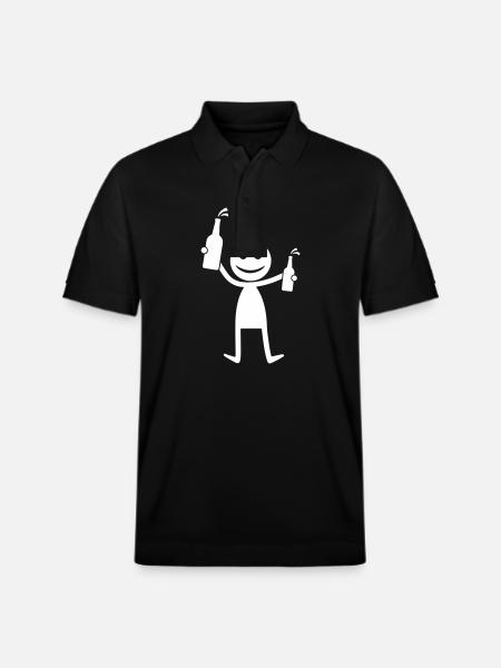 Beer Party Silhouette - Stanley/Stella Unisex Organic Polo Shirt PREPSTER - black