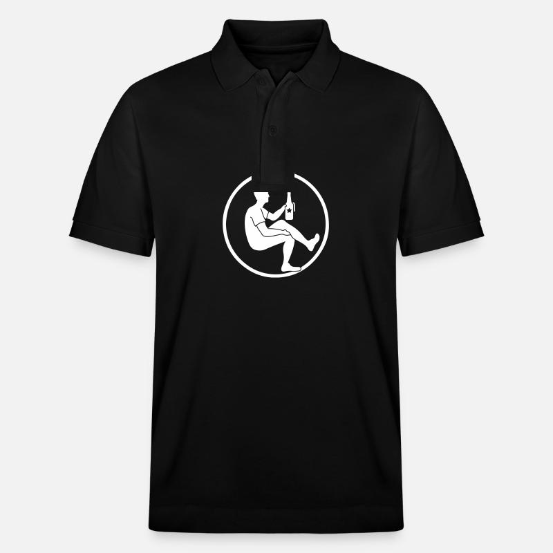 Bier Trinken Silhouette - Stanley/Stella Unisex Bio-Poloshirt PREPSTER - Schwarz