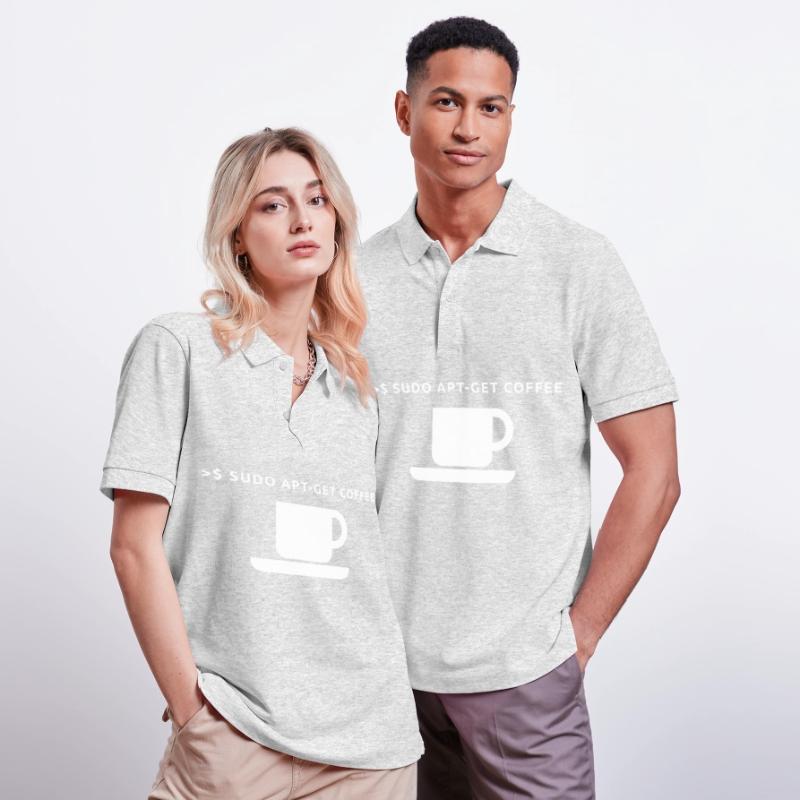 Lustiges Linux Kaffee Admin Shirt Pinguin Coder Stanley/Stella Unisex Bio-Poloshirt PREPSTER