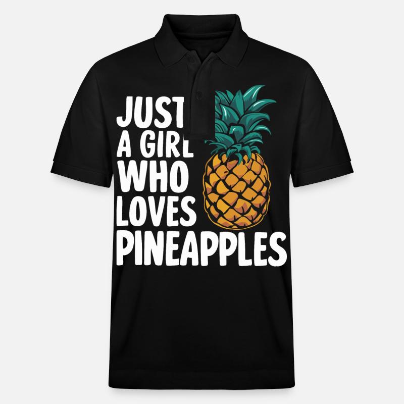 Ananas Fruit tropical hawaïen - Polo PREPSTER bio Stanley/Stella Unisexe - noir
