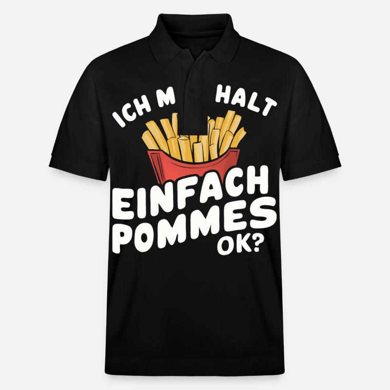 Français frites, frites, restauration rapide - Polo PREPSTER bio Stanley/Stella Unisexe - noir
