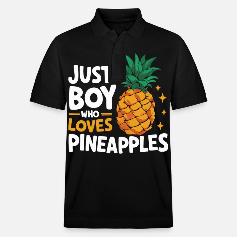 Ananas Fruit tropical hawaïen - Polo PREPSTER bio Stanley/Stella Unisexe - noir
