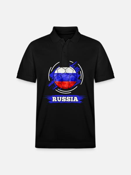 Soccer country flag Russia - Stanley/Stella Unisex Organic Polo Shirt PREPSTER - black