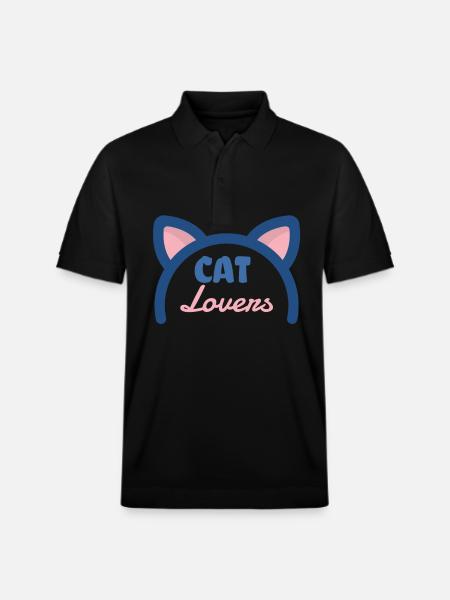Cat Lovers - Stanley/Stella Unisex Organic Polo Shirt PREPSTER - black