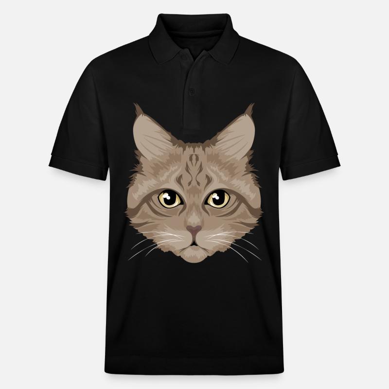 Chat / chat brun - Polo PREPSTER bio Stanley/Stella Unisexe - noir