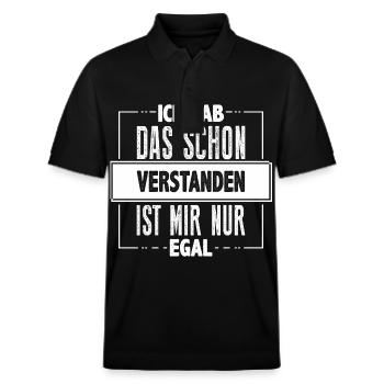 Ich hab das schon verstanden… - Stanley/Stella Unisex Bio-Poloshirt PREPSTER - Schwarz - Vorne - Roxy (174cm) & Andy (188cm)