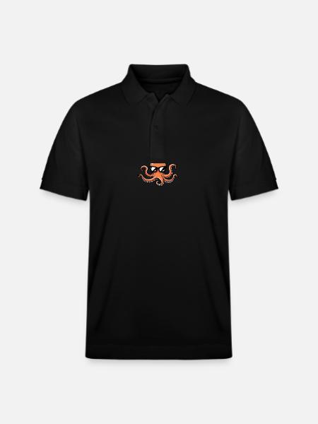 Octopus Cool Comic - Stanley/Stella Unisex Organic Polo Shirt PREPSTER - black