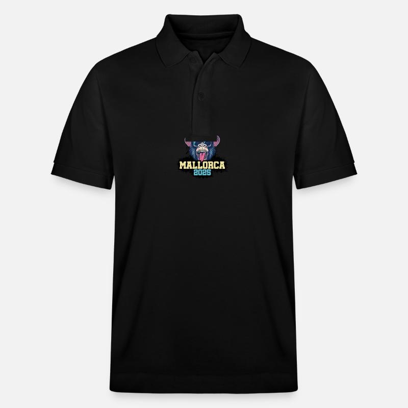 Mallorca 2025 Affe - Stanley/Stella Unisex Bio-Poloshirt PREPSTER - Schwarz