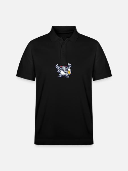 Elephant après-ski beer - Stanley/Stella Unisex Organic Polo Shirt PREPSTER - black