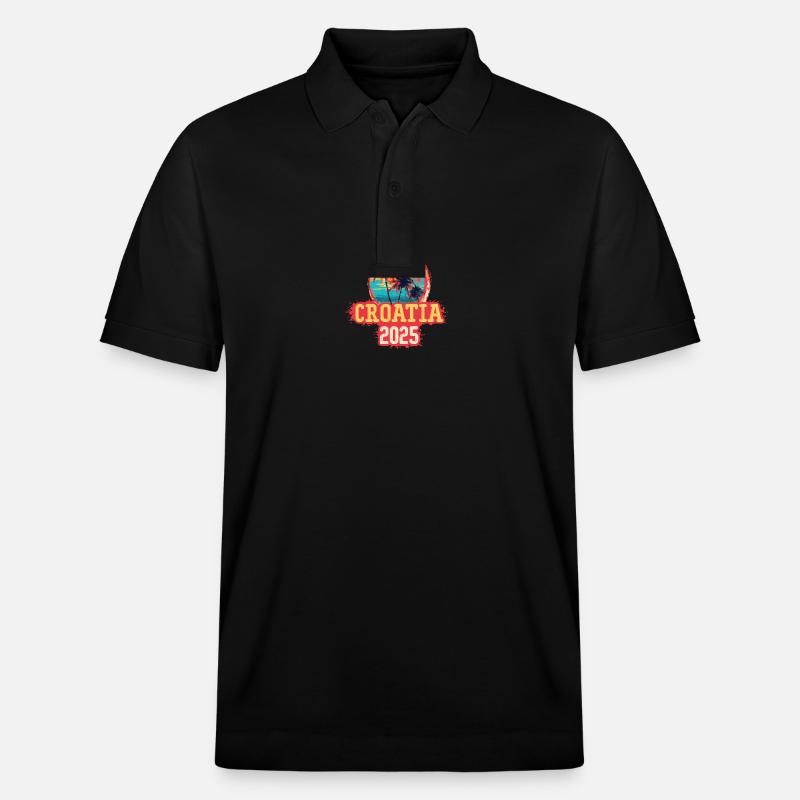Croatie 2025 Palmiers - Polo PREPSTER bio Stanley/Stella Unisexe - noir