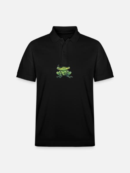 Frog Cool Comic - Stanley/Stella Unisex Organic Polo Shirt PREPSTER - black