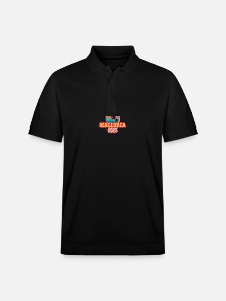Mallorca 2025 Palm Trees - Stanley/Stella Unisex Organic Polo Shirt PREPSTER - black