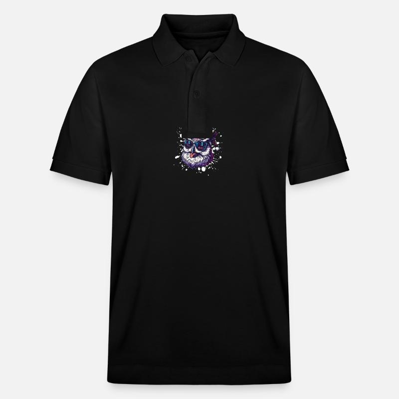 Eule Weihnachten Lustig - Stanley/Stella Unisex Bio-Poloshirt PREPSTER - Schwarz