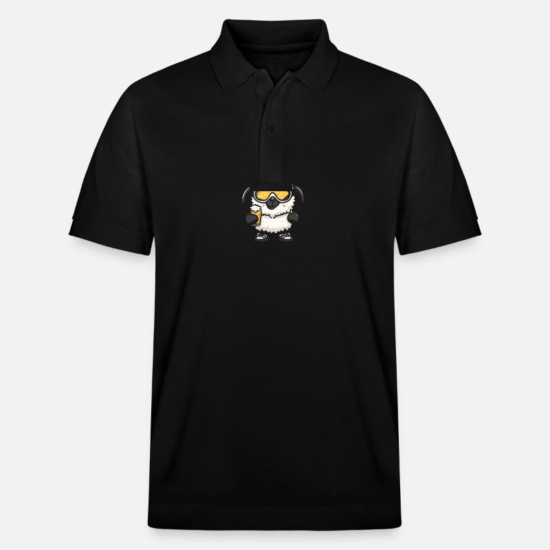 Schaf Apres Ski Bier Comic - Stanley/Stella Unisex Bio-Poloshirt PREPSTER - Schwarz