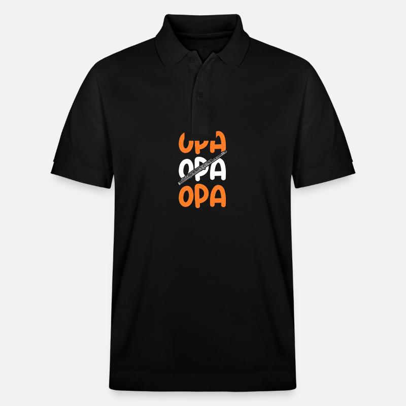 Flötist Opa Querflöte - Stanley/Stella Unisex Bio-Poloshirt PREPSTER - Schwarz