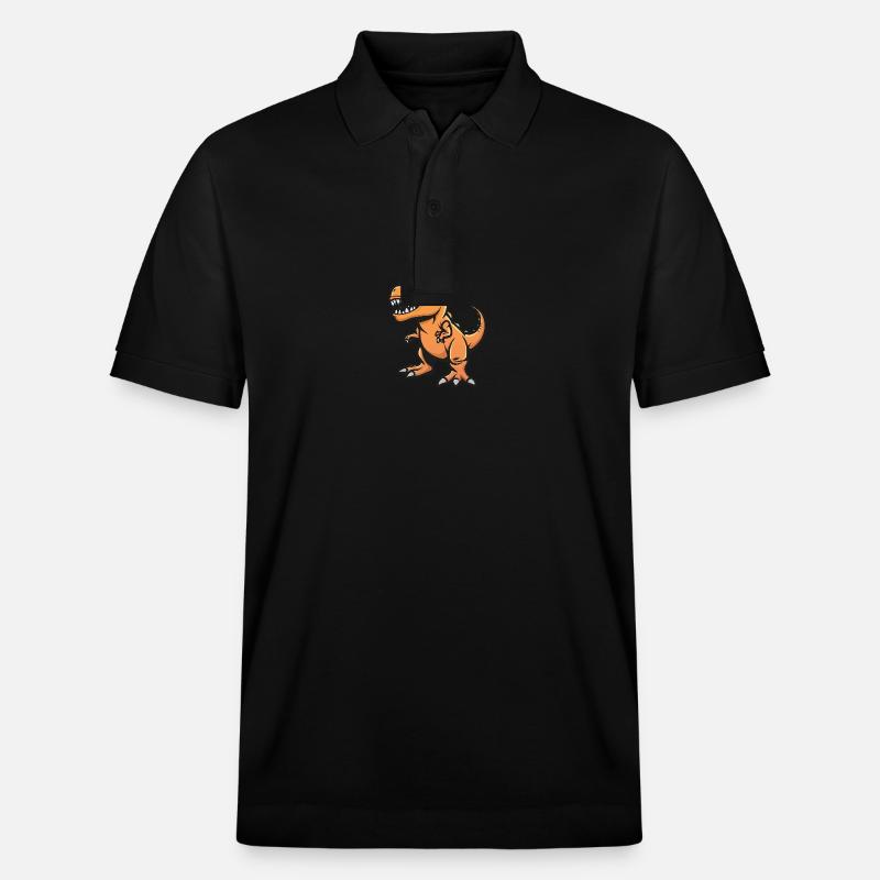 Dinosaur T-Rex Cool Comic - Stanley/Stella Unisex Organic Polo Shirt PREPSTER - black
