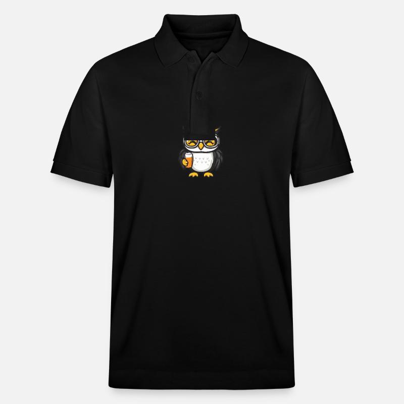 Bière après-ski Owl - Polo PREPSTER bio Stanley/Stella Unisexe - noir