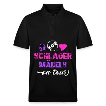 Schlager Mädels on tour - Stanley/Stella Unisex Bio-Poloshirt PREPSTER - Schwarz - Vorne - Roxy (174cm) & Andy (188cm)
