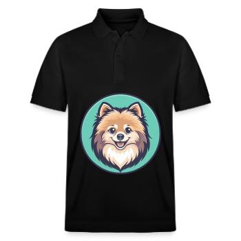 Poméranien Allemand Spitz Chien Race Dessin Animé Kawaii - Polo PREPSTER bio Stanley/Stella Unisexe - noir - Devant - Roxy (174cm) & Andy (188cm)