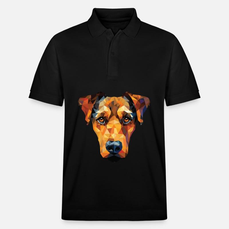 Jagdterrier Hunderasse Aquarell Illustration - Stanley/Stella Unisex Bio-Poloshirt PREPSTER - Schwarz