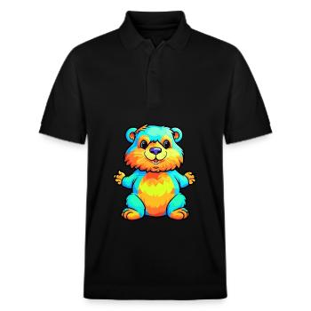 Biber buntes Aquarell Cartoon Kawaii Tier - Stanley/Stella Unisex Bio-Poloshirt PREPSTER - Schwarz - Vorne - Roxy (174cm) & Andy (188cm)
